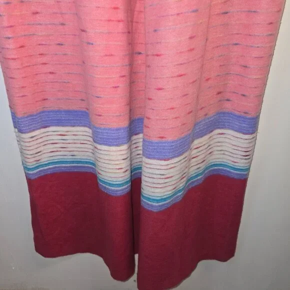 Vintage 1970's Joseph Magnin The Farr West Fuzzy RARE Striped House Coat, Sz L